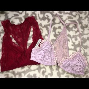 Pink bralettes